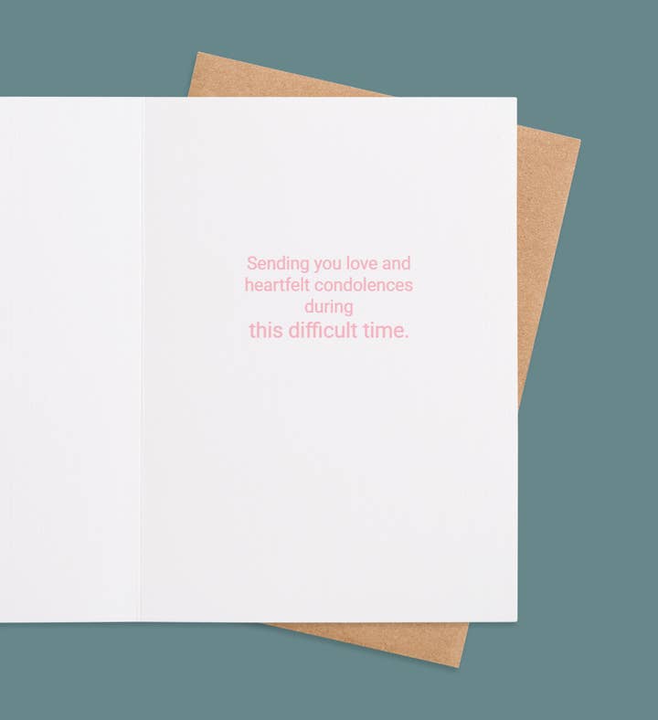 Heartfelt Embrace Sympathy Greeting Card Inside Image
