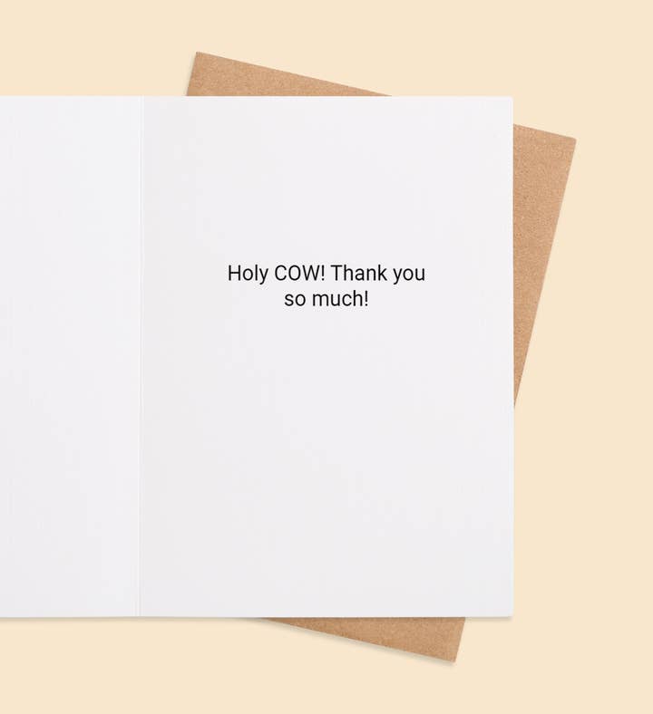 Moo D Thanks Thank You Greeting Card Inside Image