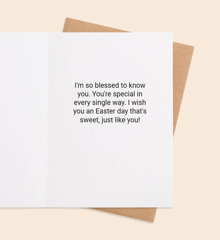 Bunny Kisses & Easter Wishes Easter Greeting Card Inside Image