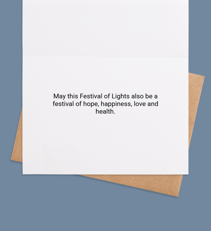 Radiant Reflections: Embracing the Festival of Lights Greeting Card Inside Image