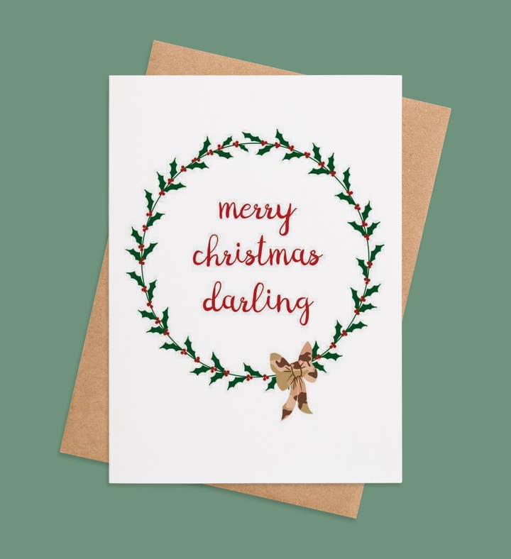 Darling Holly Jolly Wishes Christmas Greeting Card Image
