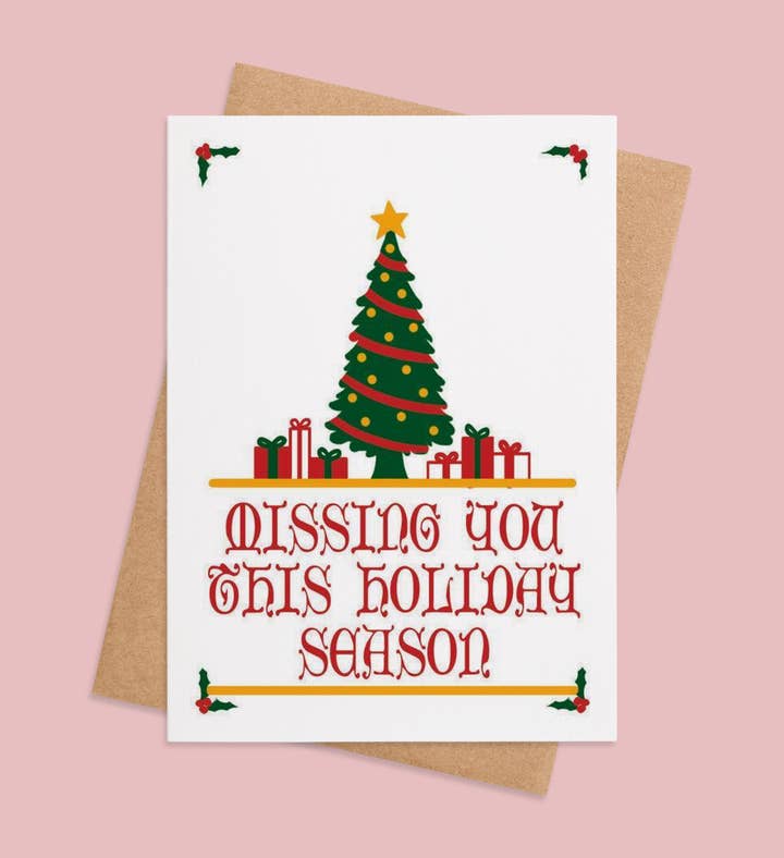 Holly Jolly Heartstrings Christmas Greeting Card Image