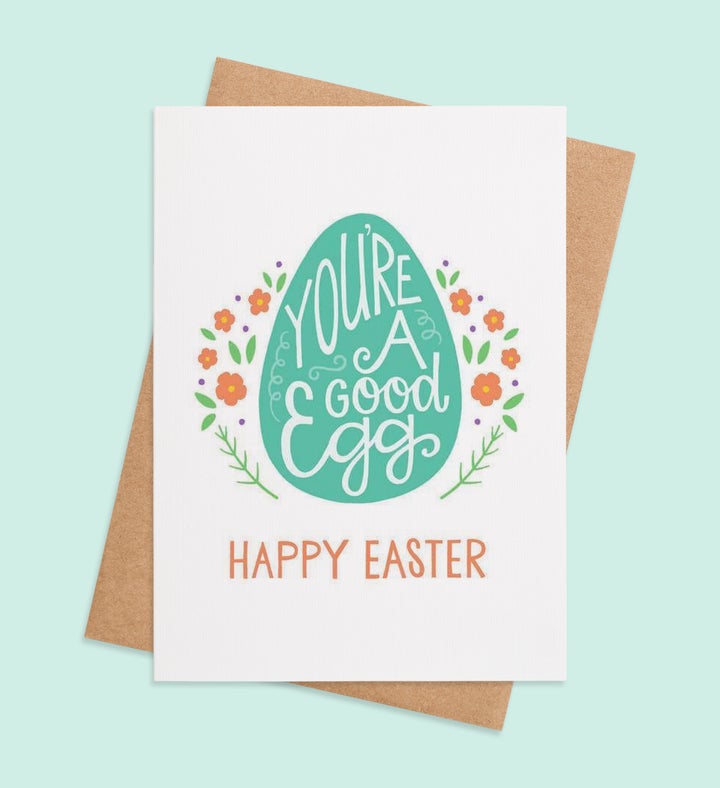 Eggcellent Vibes Only Greeting Card