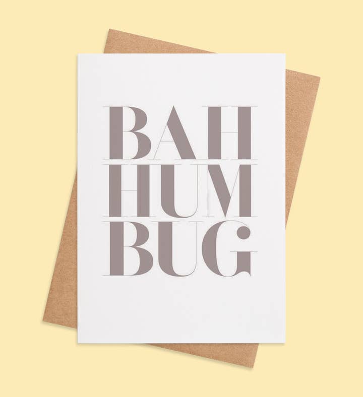 Bah Humbug Blues Christmas Greeting Card Image