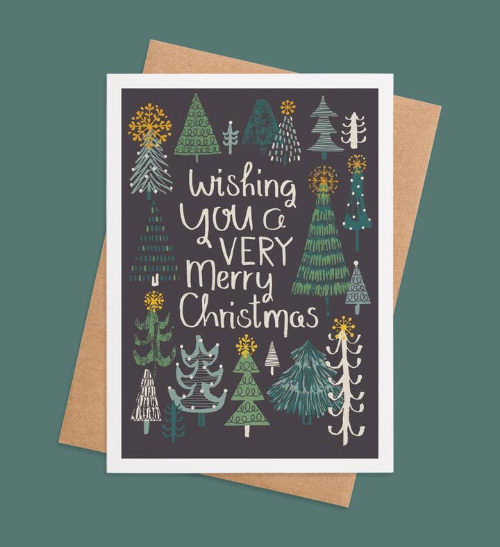 Evergreen Wishes Christmas Greeting Card Image