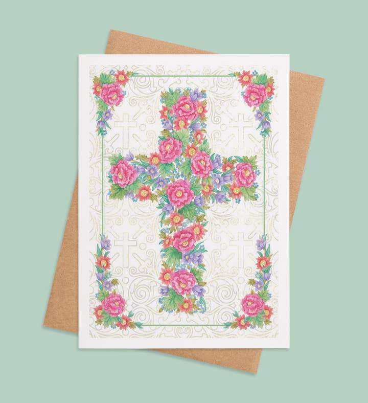 Floral Cross Of Blessings Image
