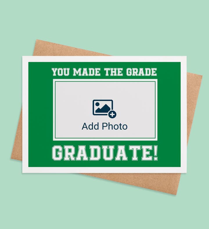 Grade A Celebration Graduation Photo Greeting Card Image
