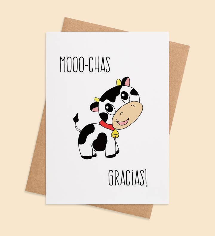 Moo D Thanks Thank You Greeting Card Image