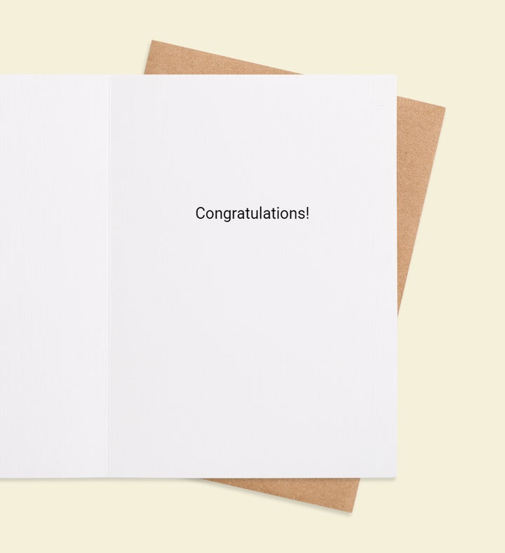 Caps Off To You! Graduation Greeting Card Inside view