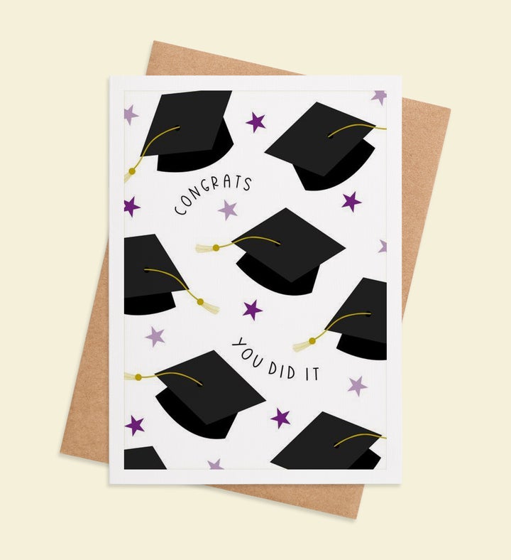 Caps Off To You! Graduation Greeting Card