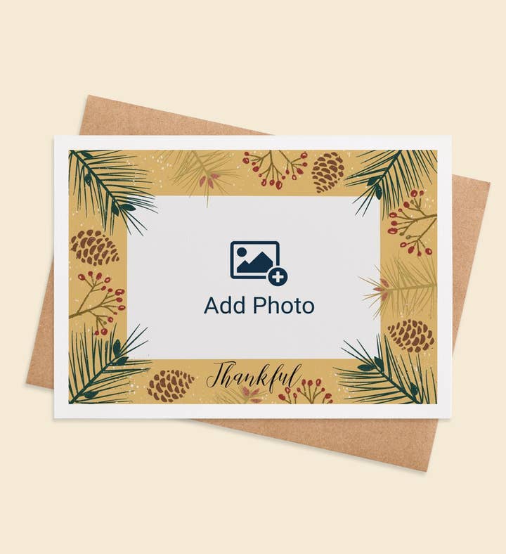 Grateful Gatherings Thanksgiving Photo Greeting Card Image