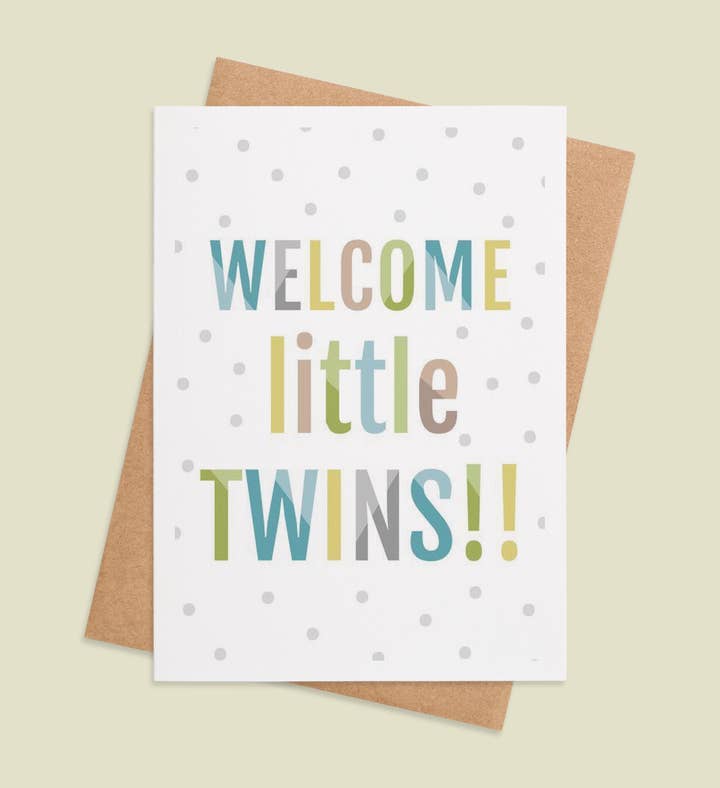 Twice The Joy New Baby Greeting Card Image