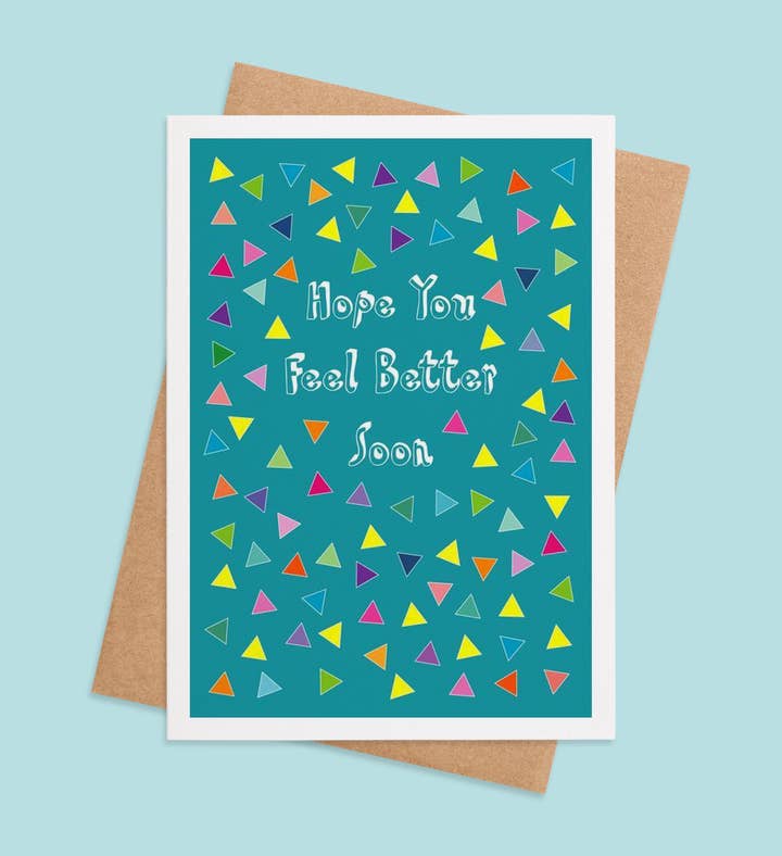 Triangular Cheers Get Well Greeting Card Image
