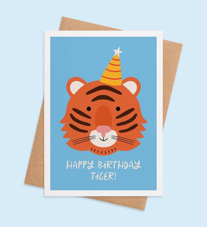 Tigers And Cake Birthday Greeting Card Image