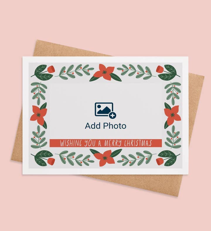 Christmas Blossom Wishes Christmas Photo Greeting Card Image