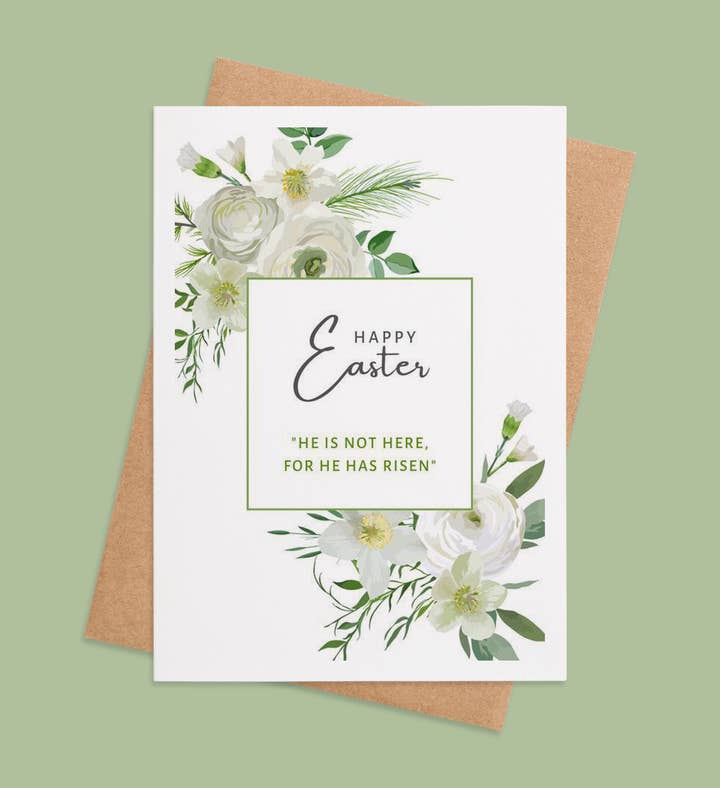 Risen In Bloom Easter Greeting Card Image