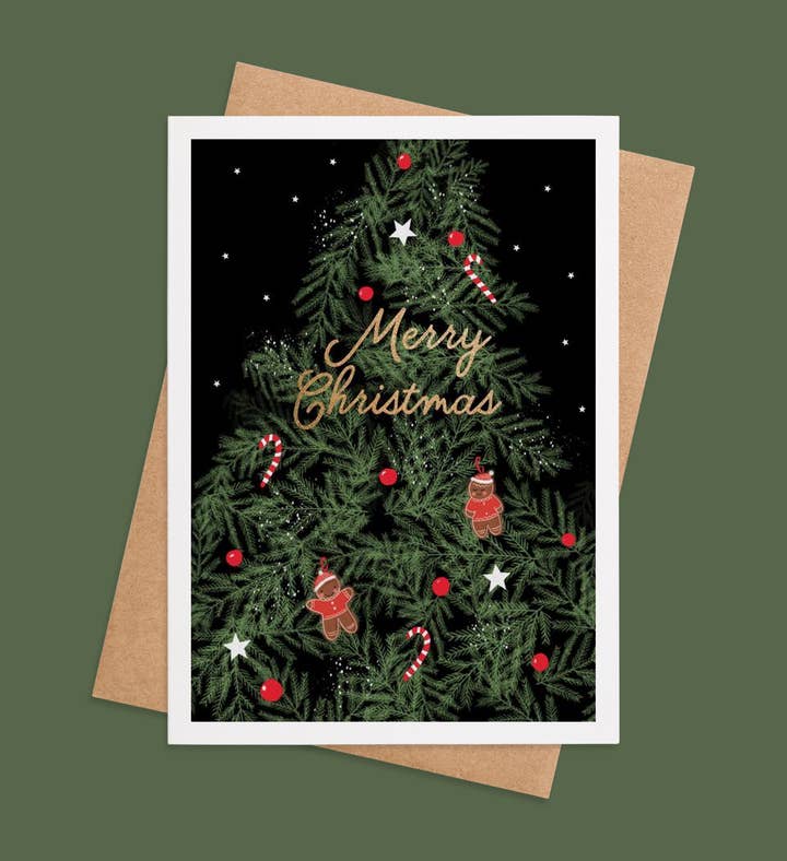 Gingerbread Wishes Christmas Greeting Card Image