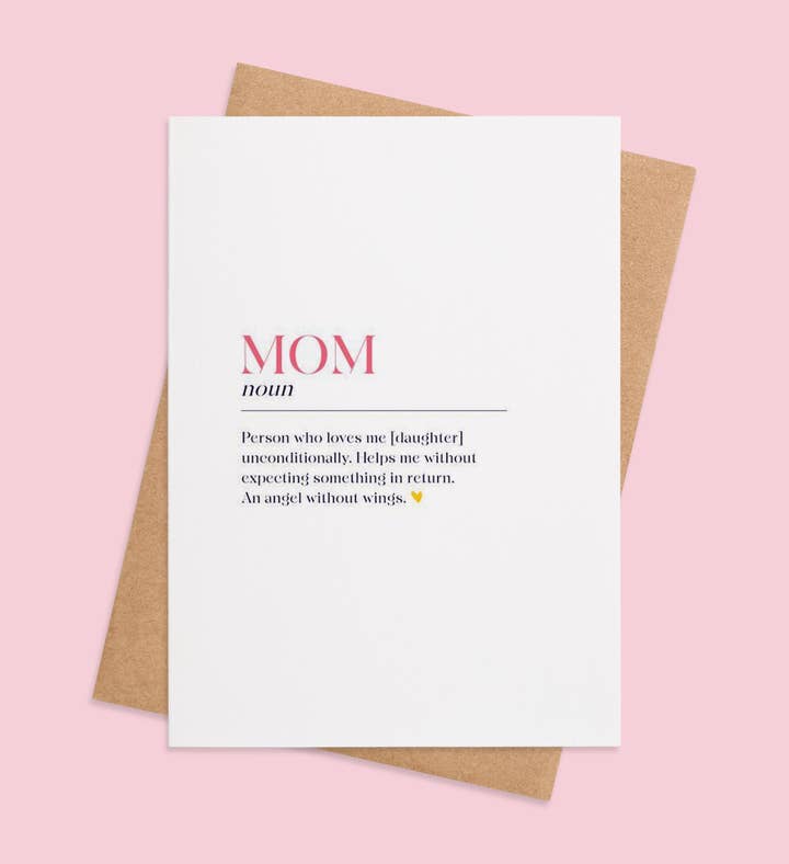 Mom Heartfelt Definition Mothers Day Greeting Card Image