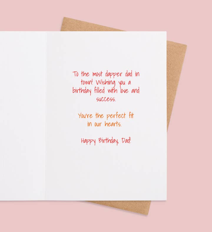 Dapper Dad Celebration Birthday Greeting Card Inside Image