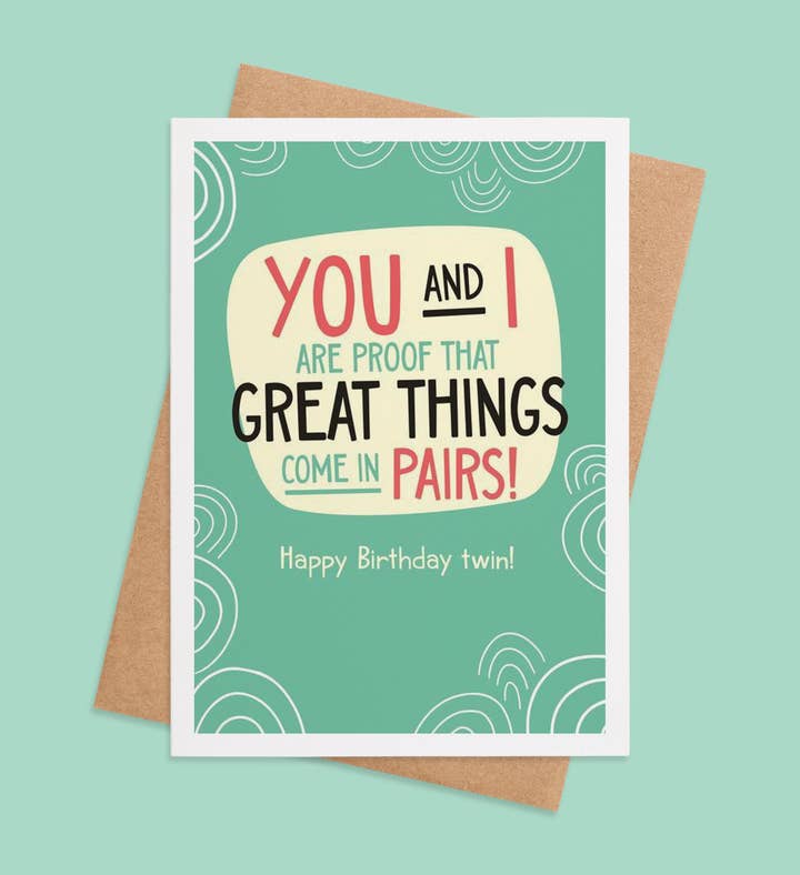 Perfect Pair Of Twinning Birthday Greeting Card Image