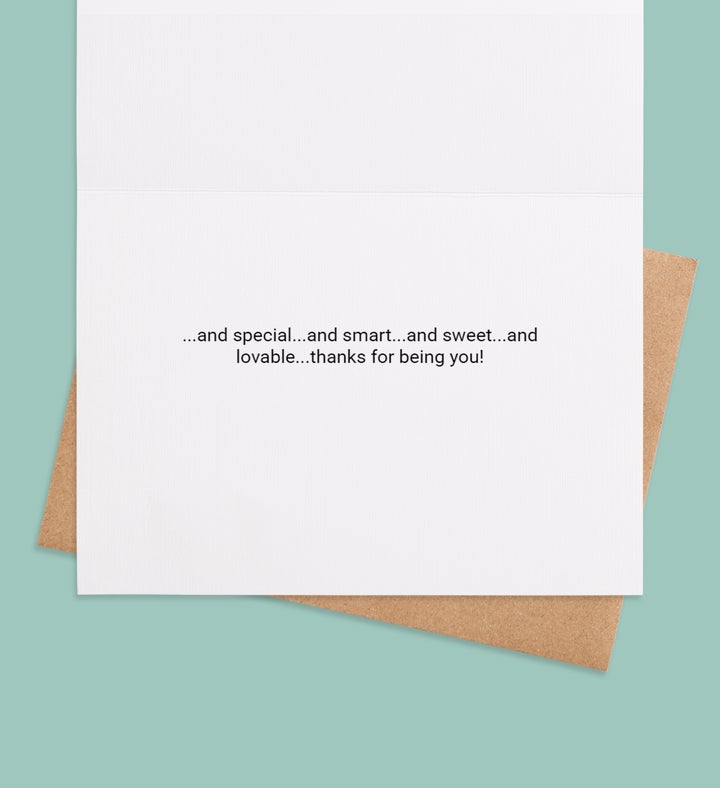 You Are Simply The Best Kid Just Because Greeting Card Inside view
