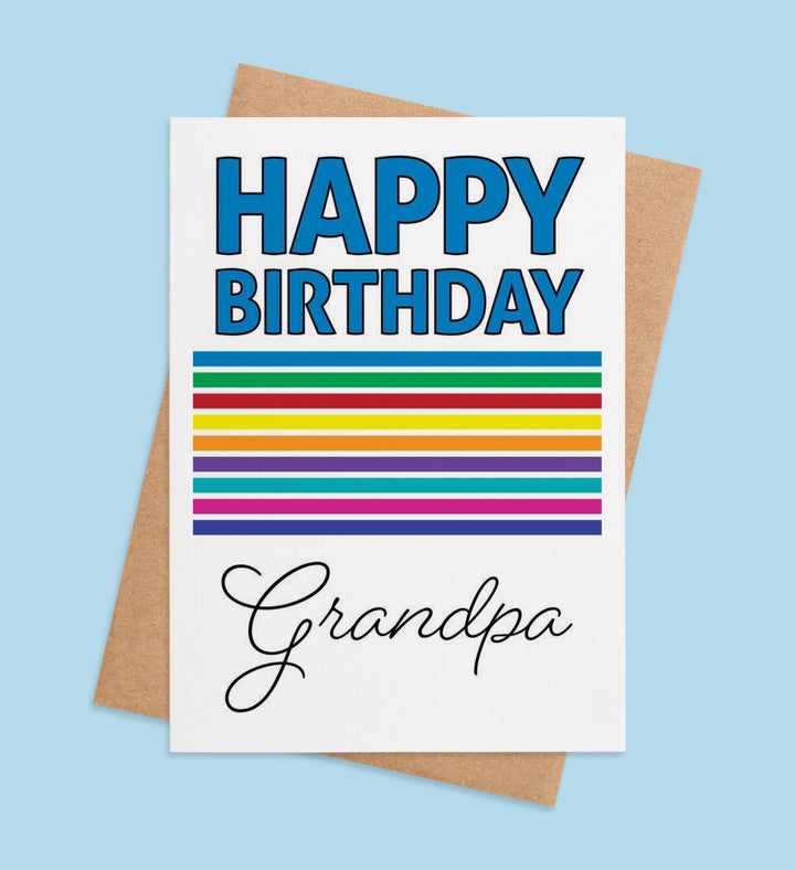 Grandpa Colorful Celebration Birthday Greeting Card