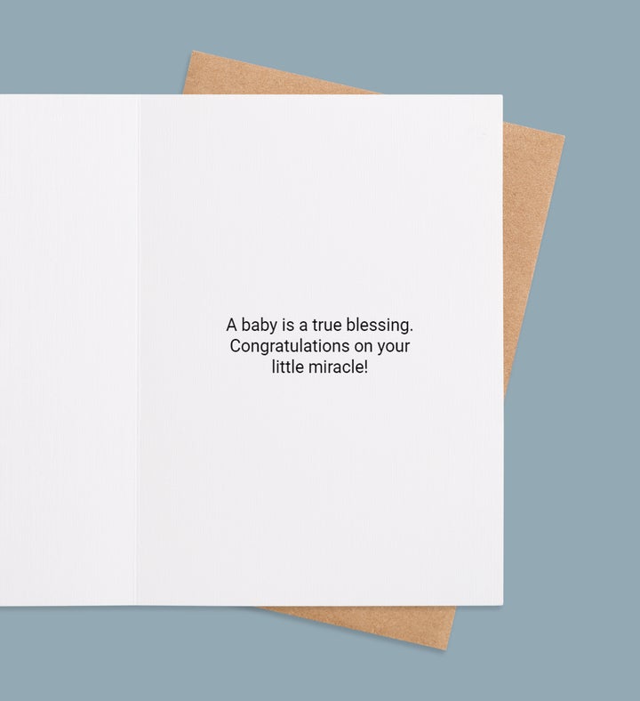 Welcome To The World, Sweet Pea New Baby Greeting Card Inside view