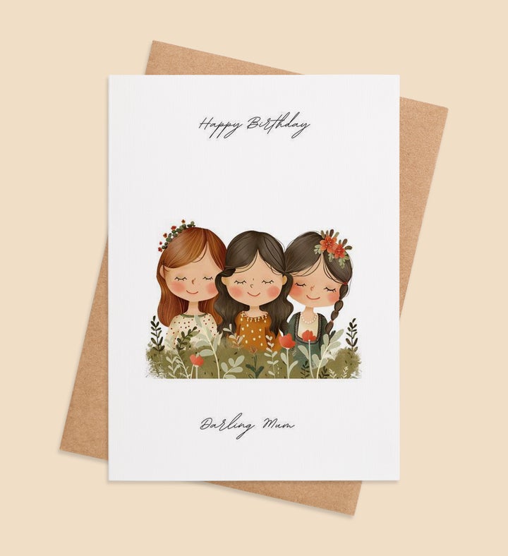 Three A Charm For Mum Birthday Greeting Card