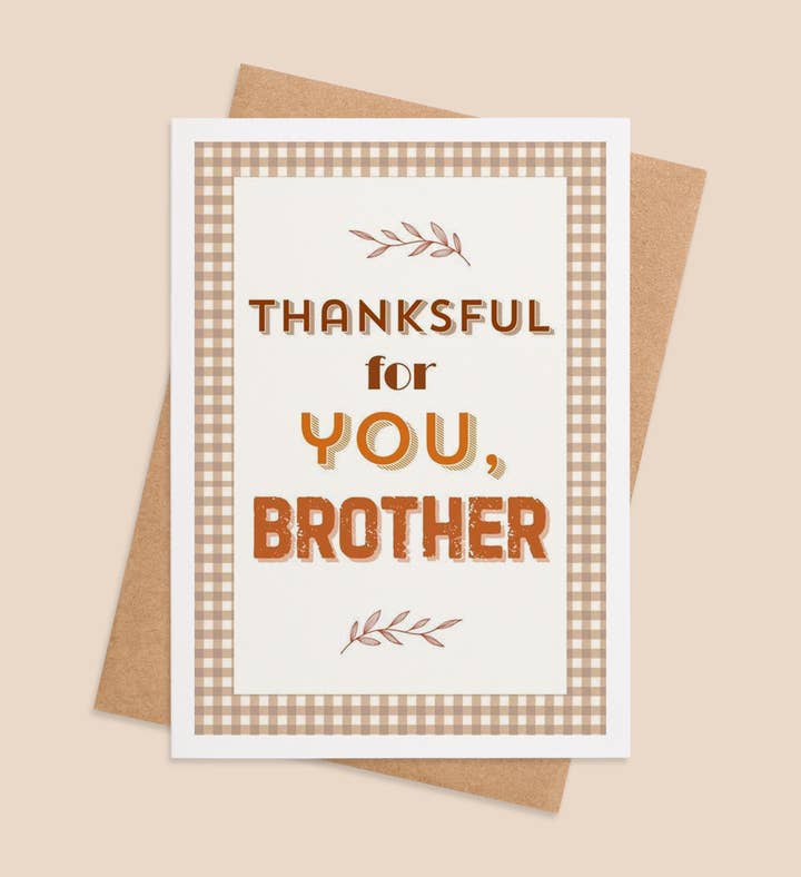 A Grateful Heart For My Brother Thanksgiving Greeting Card Image