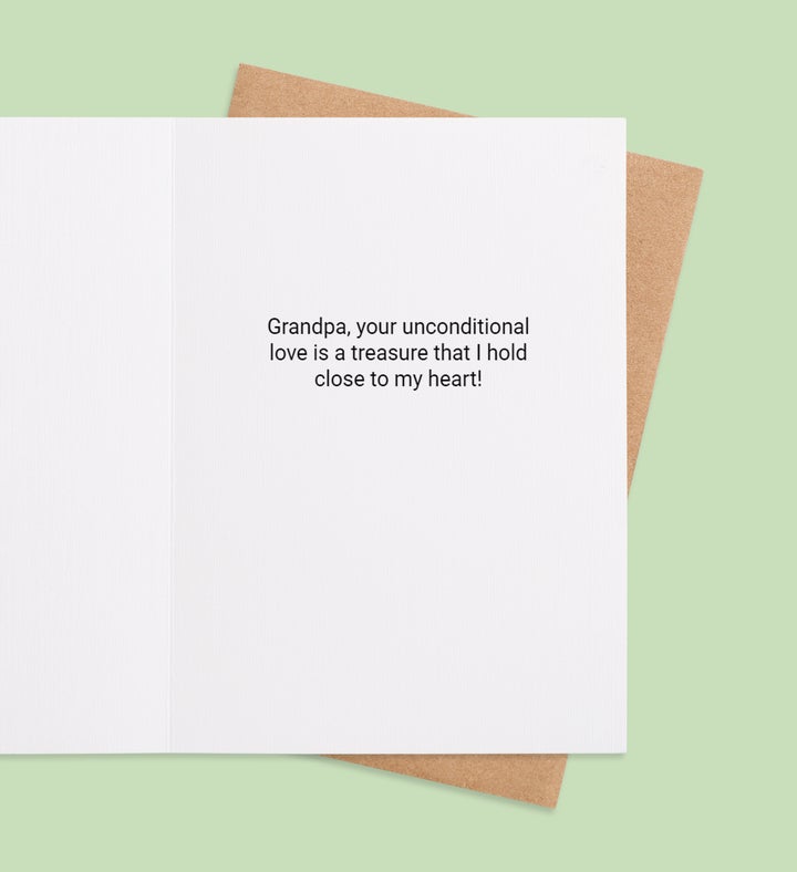 Grandpa Love Blooms Forever Birthday Greeting Card Inside view
