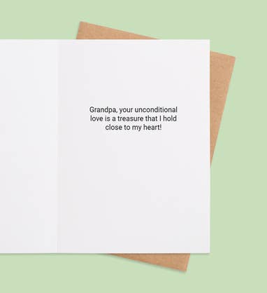 Grandpa Love Blooms Forever Birthday Greeting Card Inside view