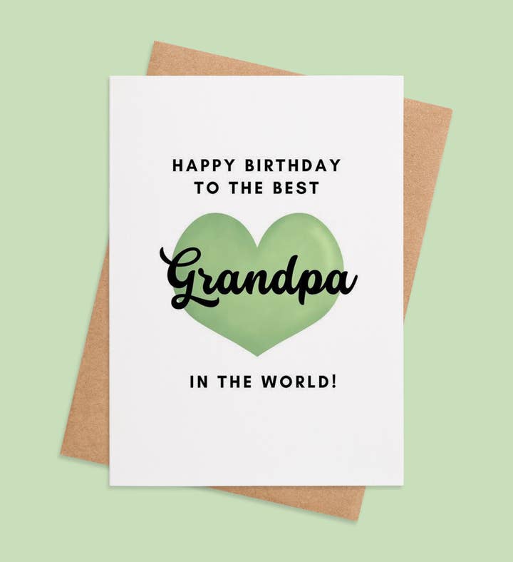 Grandpa Love Blooms Forever Birthday Greeting Card Image
