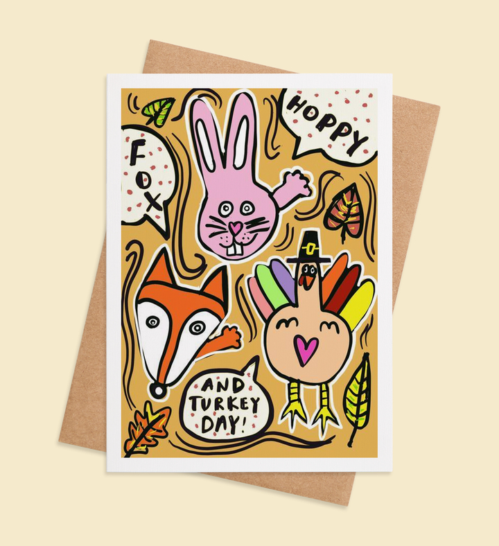 Hoppy Thankful Creatures Greeting Card