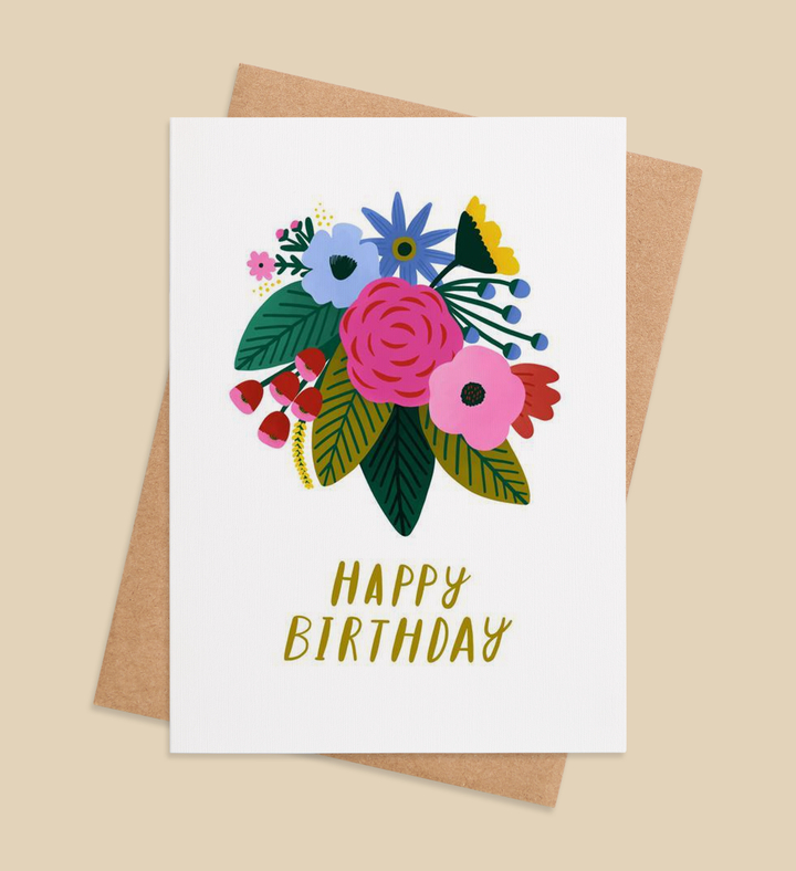 Floral Symphony of Celebration Greeting Card