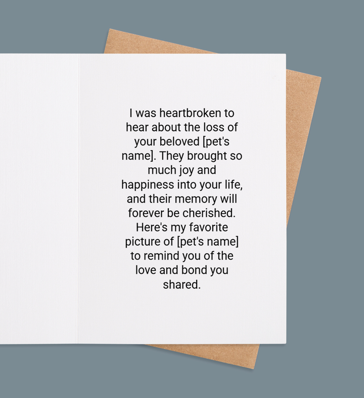 Paws of Forever Greeting Card Inside view