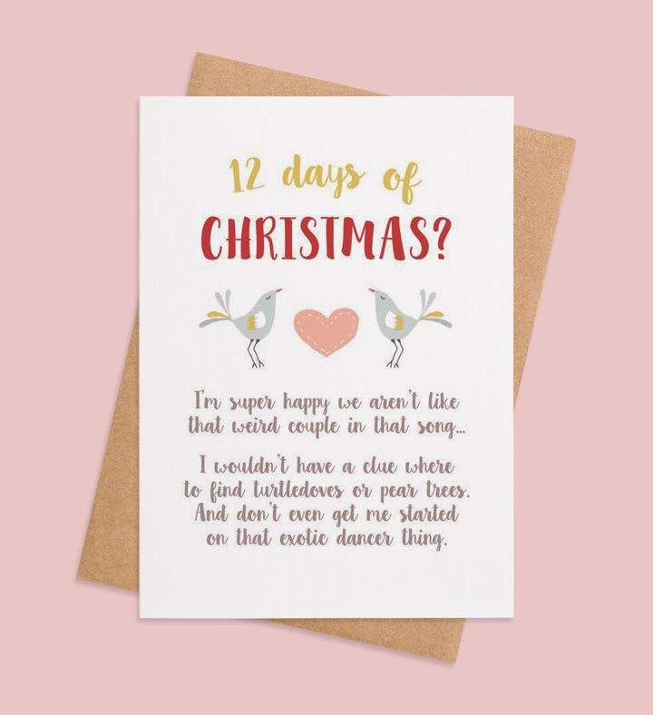 Feathers and Laughs: A Quirky Christmas Tale Greeting Card