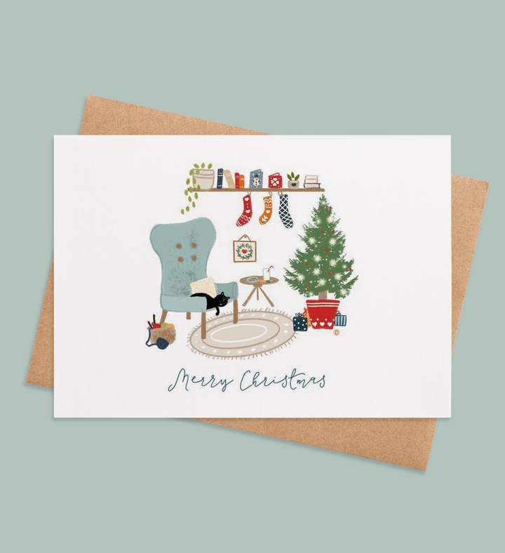 Cozy Christmas Whiskers Greeting Card