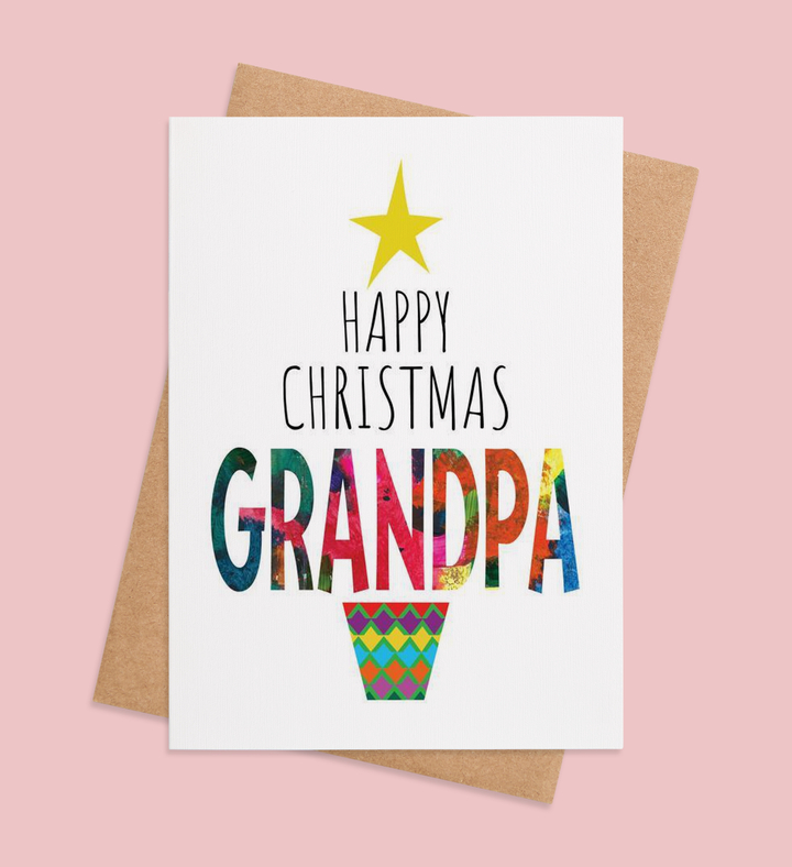 Grandpa's Festive Star Greeting Card