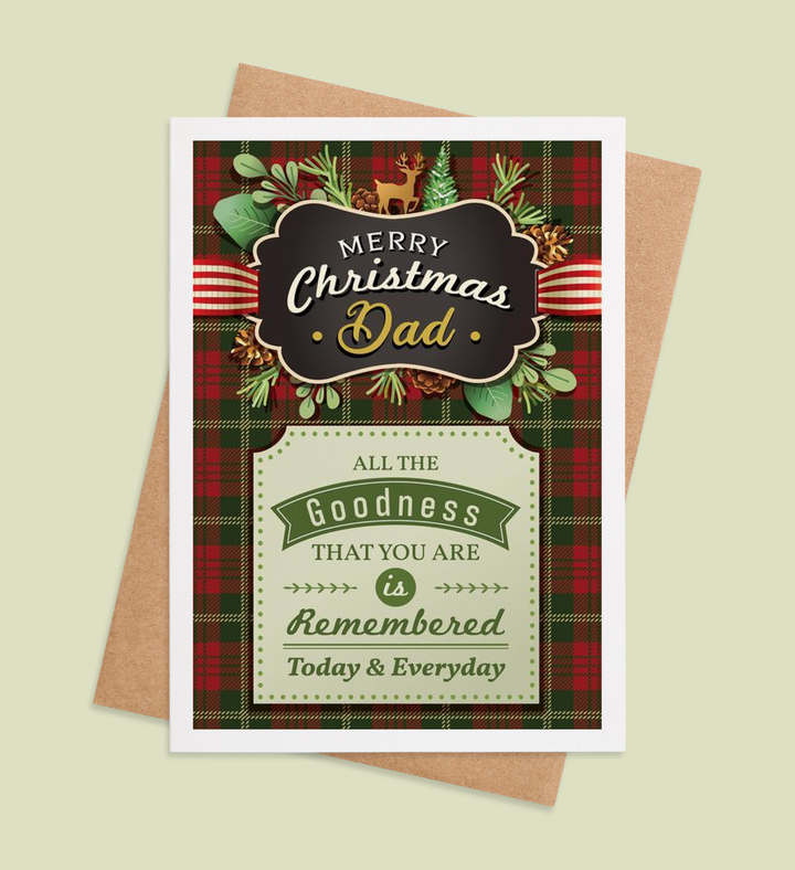 Plaid Tidings for Dad Greeting Card