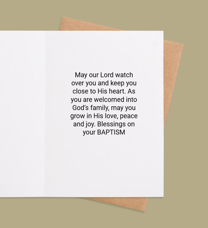 Golden Cross Baptism Blessings Inside view