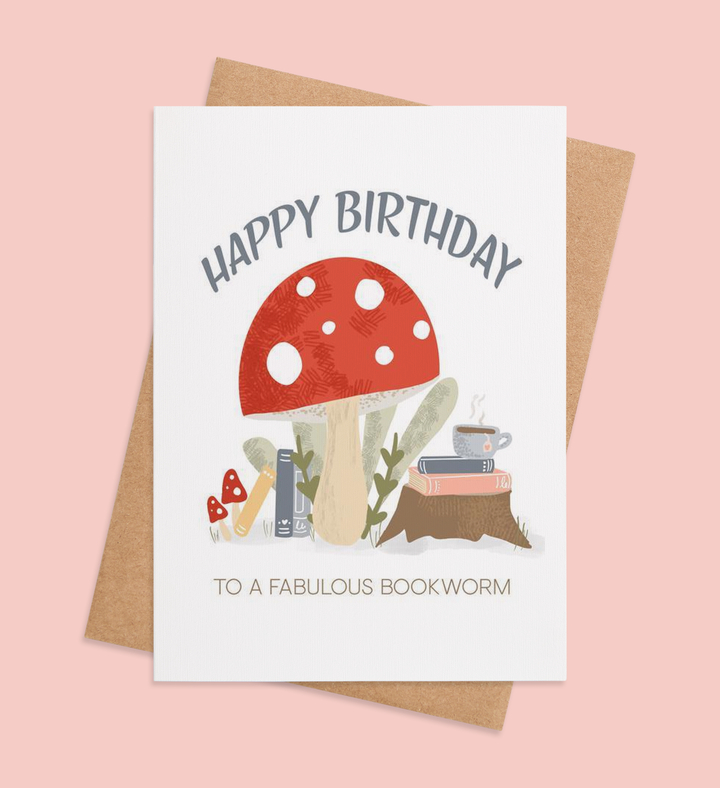 Mushroom Library birthday-greeting-card 